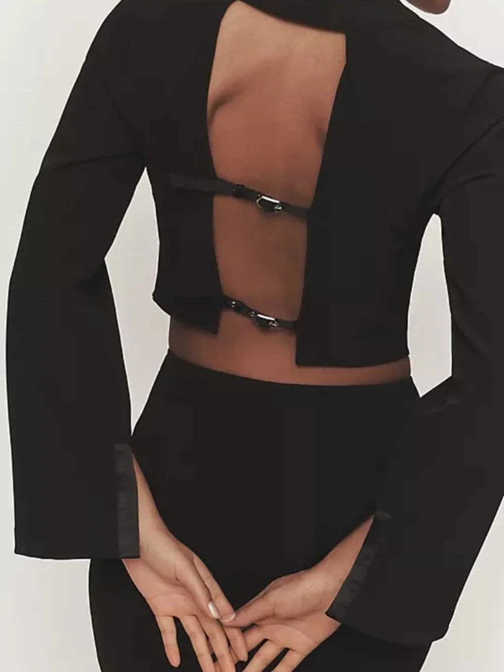 Rare to find By Anthropologie Open-Back Tuxedo Top Sz XL NWT